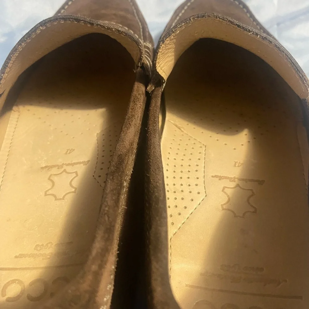 Ecco Brown Slip-On Loafers with Penny Strap
